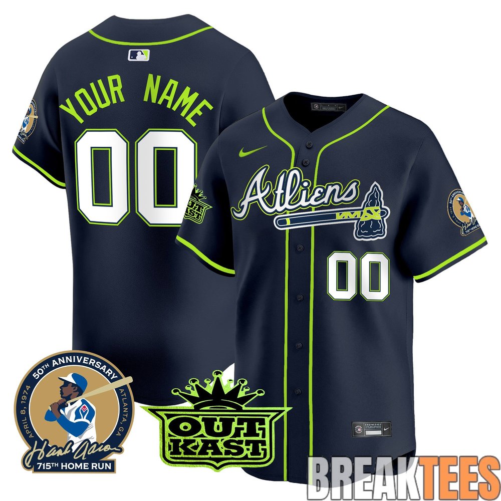 Atlanta Braves Atliens & Hank Aaron Premier Limited Custom Jersey Atlanta Braves Atliens & Hank Aaron Premier Limited Custom Jersey