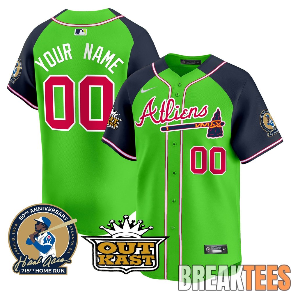 Atlanta Braves Atliens & Hank Aaron Premier Limited Custom Jersey Atlanta Braves Atliens & Hank Aaron Premier Limited Custom Jersey