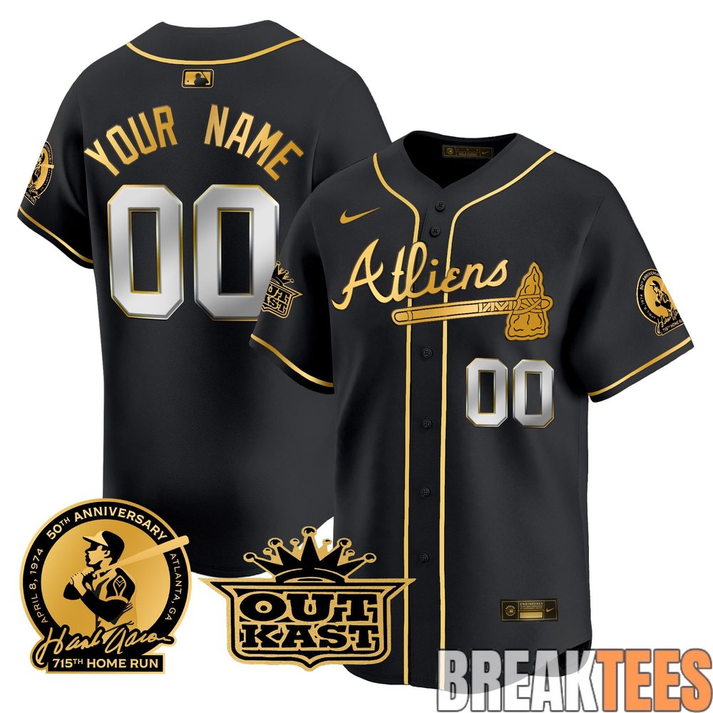 Atlanta Braves Atliens & Hank Aaron Premier Limited Custom Jersey Atlanta Braves Atliens & Hank Aaron Premier Limited Custom Jersey