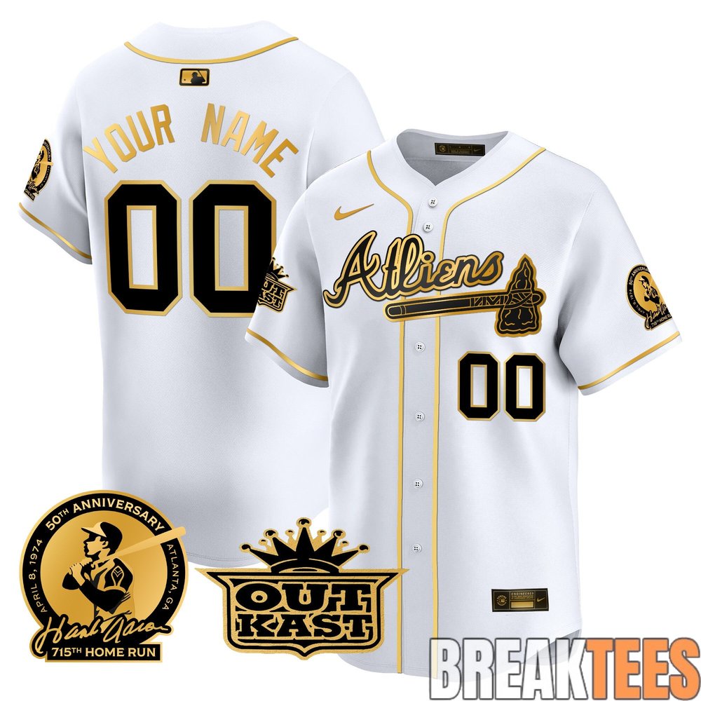 Atlanta Braves Atliens & Hank Aaron Premier Limited Custom Jersey Atlanta Braves Atliens & Hank Aaron Premier Limited Custom Jersey