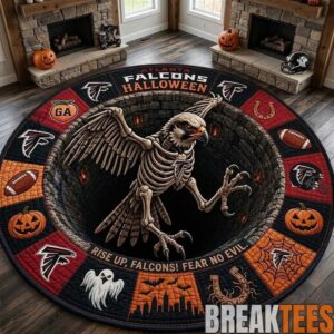 Atlanta Falcons 2026 Halloween Quilted Round Rug – Limited Edition