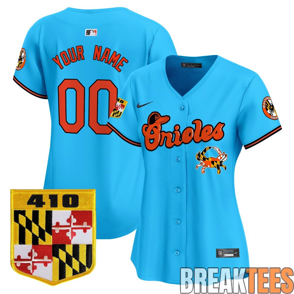 Baltimore Orioles 410 & Chesapeake Crab Patch Premier Custom Baseball Jersey Baltimore Orioles 410 & Chesapeake Crab Patch Premier Custom Baseball Jersey