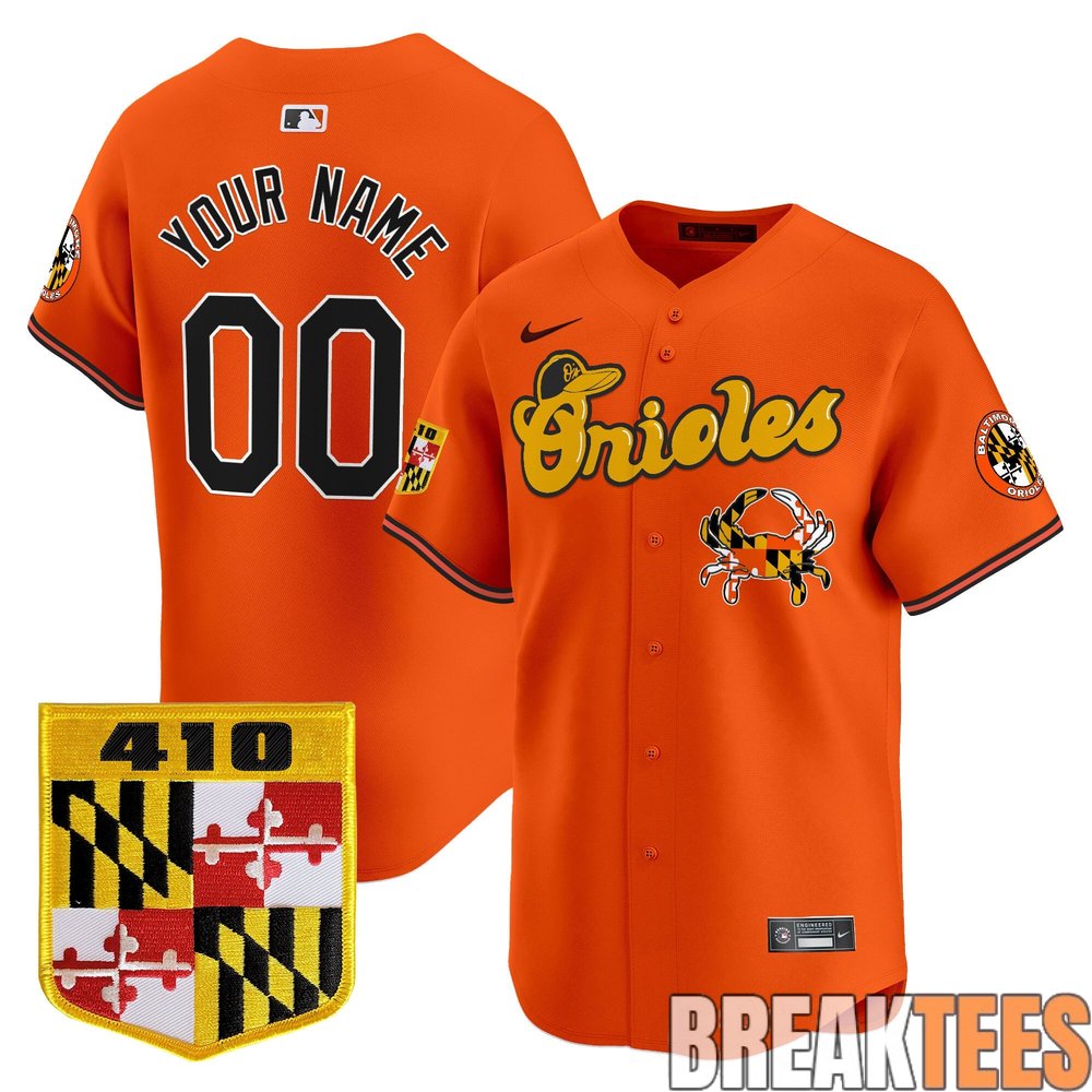 Baltimore Orioles 410 & Chesapeake Crab Patch Premier Custom Baseball Jersey Baltimore Orioles 410 & Chesapeake Crab Patch Premier Custom Baseball Jersey