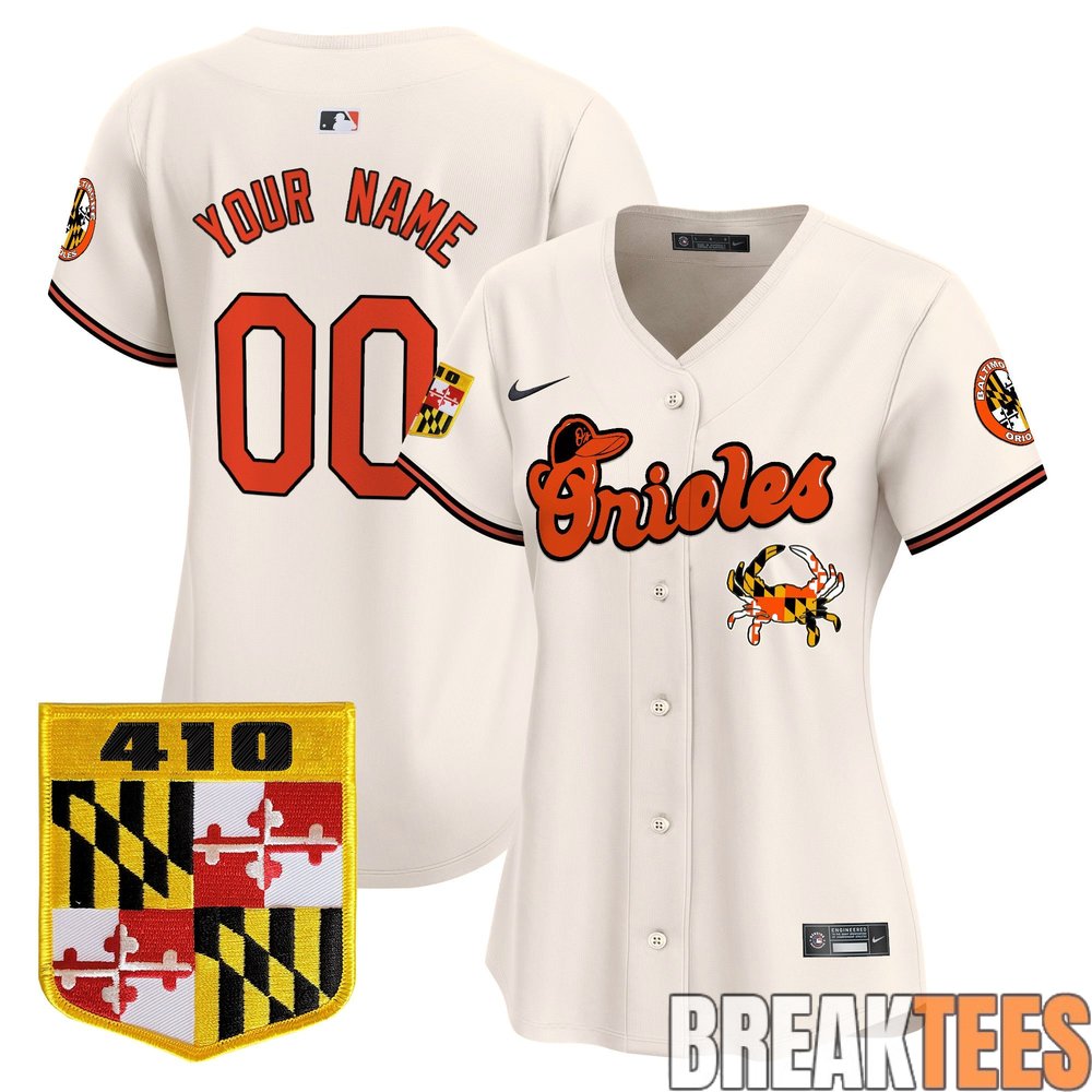 Baltimore Orioles 410 & Chesapeake Crab Patch Premier Custom Baseball Jersey Baltimore Orioles 410 & Chesapeake Crab Patch Premier Custom Baseball Jersey