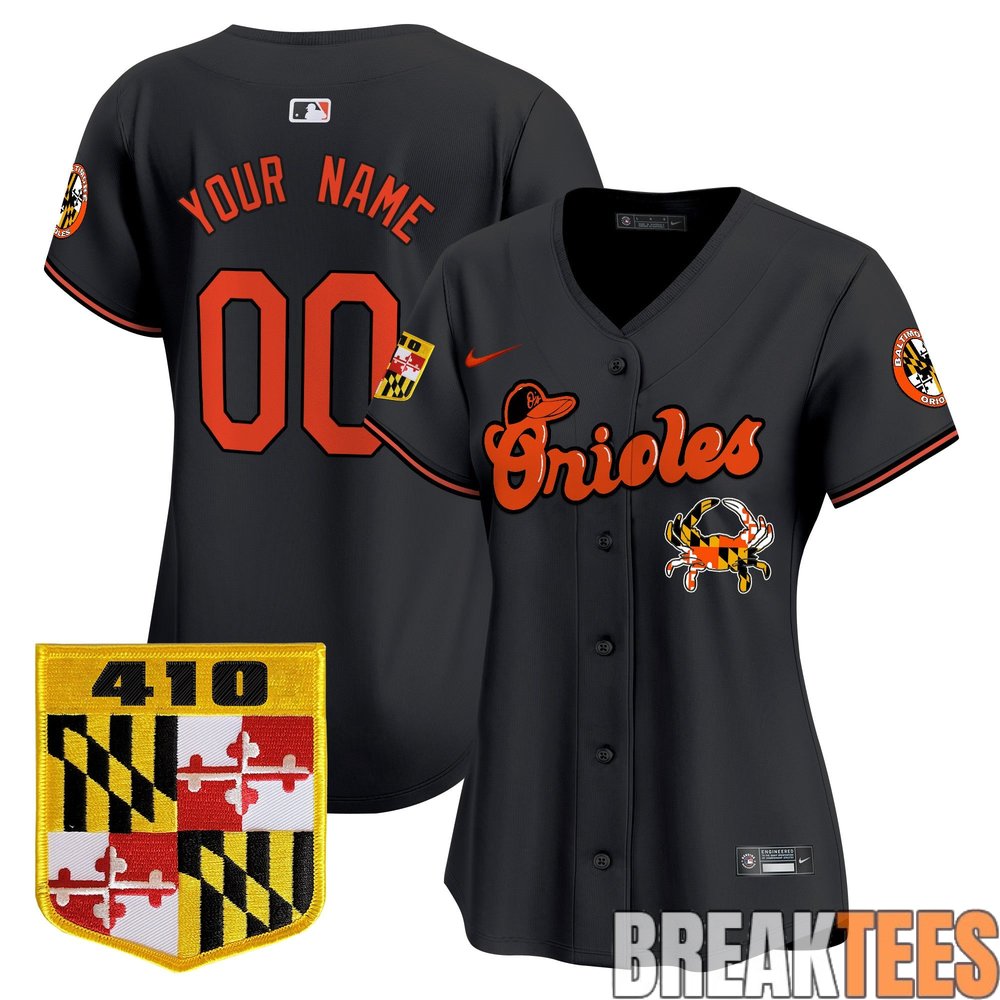 Baltimore Orioles 410 & Chesapeake Crab Patch Premier Custom Baseball Jersey Baltimore Orioles 410 & Chesapeake Crab Patch Premier Custom Baseball Jersey