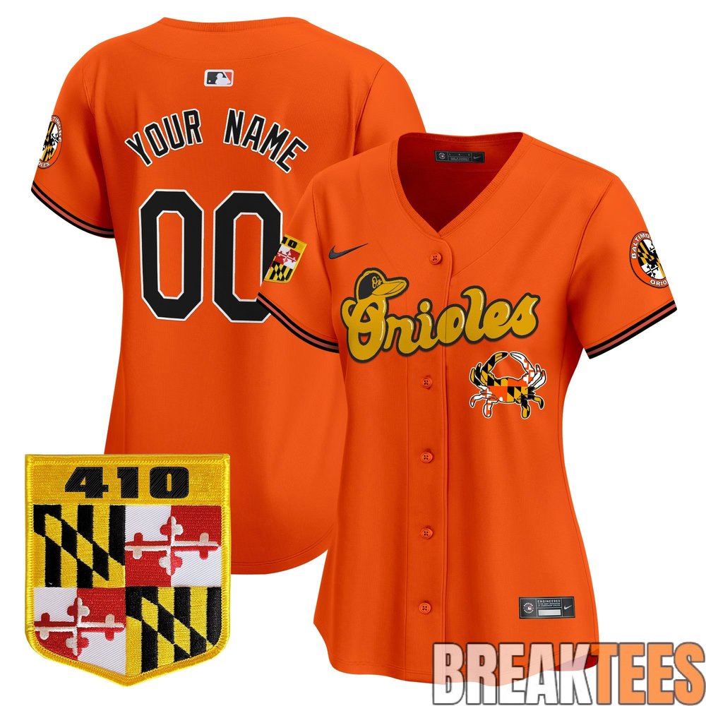 Baltimore Orioles 410 & Chesapeake Crab Patch Premier Custom Baseball Jersey Baltimore Orioles 410 & Chesapeake Crab Patch Premier Custom Baseball Jersey