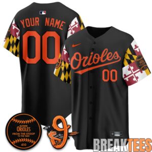 Baltimore Orioles x Maryland State Flag Custom Baseball Jersey 1
