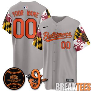 Baltimore Orioles x Maryland State Flag Custom Baseball Jersey 2