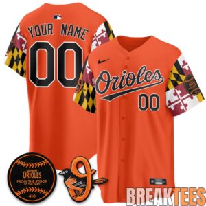 Baltimore Orioles x Maryland State Flag Custom Baseball Jersey 3