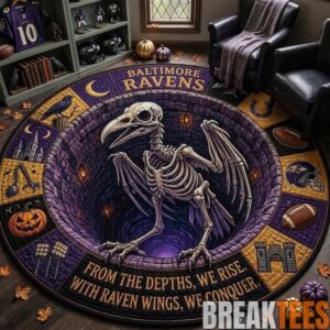 Baltimore Ravens 2026 Halloween Quilted Round Rug – Limited Edition
