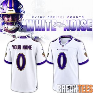Baltimore Ravens White Noise Football Jersey Custom