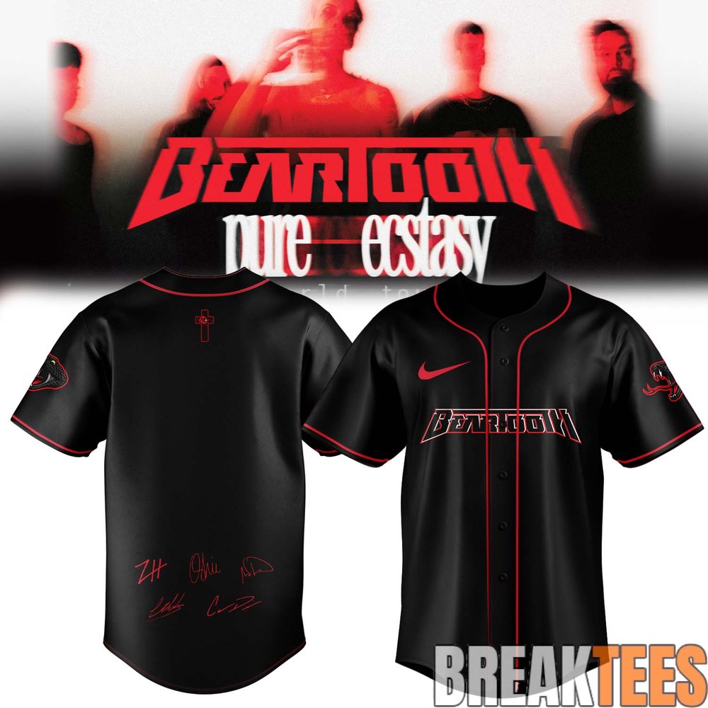 Beartooth “Pure Ecstasy World Tour” 2026 Baseball Jersey Beartooth “Pure Ecstasy World Tour” 2026 Baseball Jersey