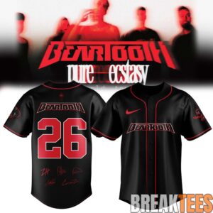 Beartooth “Pure Ecstasy World Tour” 2026 Baseball Jersey 1 Beartooth “Pure Ecstasy World Tour” 2026 Baseball Jersey 1