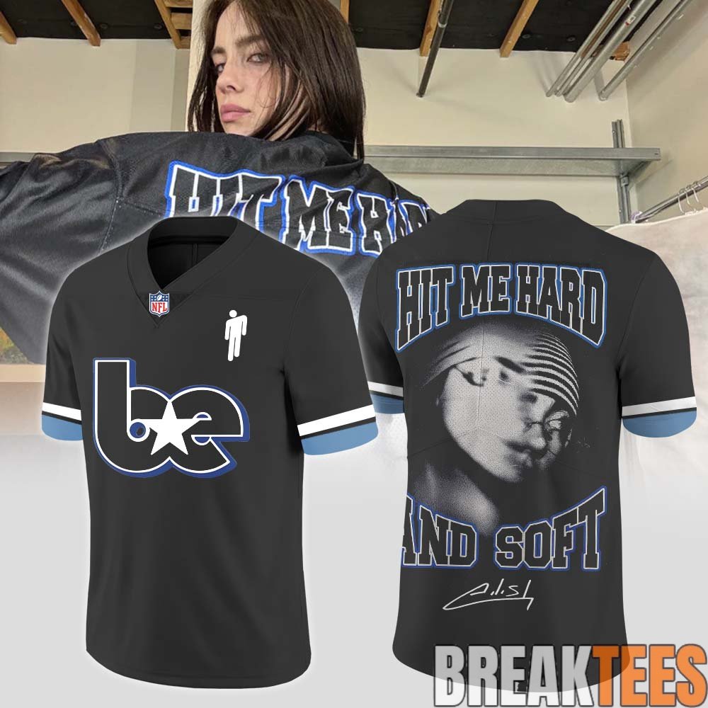 Billie Eilish HIT ME HARD AND SOFT THE TOUR 2026 Football Jersey Billie Eilish HIT ME HARD AND SOFT THE TOUR 2026 Football Jersey