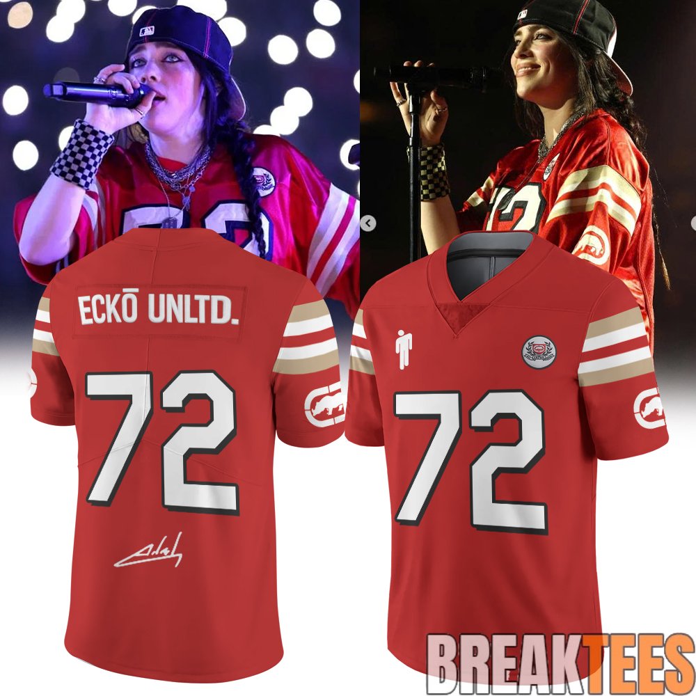 Billie Eilish HIT ME HARD AND SOFT THE TOUR 2026 Football Jersey Billie Eilish HIT ME HARD AND SOFT THE TOUR 2026 Football Jersey