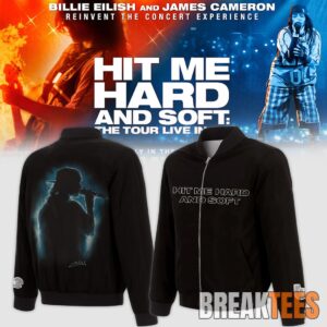 Billie Eilish Hit Me Hard and Soft The Tour 2026 Black Bomber Jacket