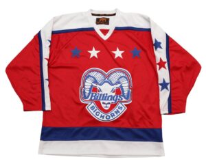 Billings Bighorns Red Vintage Hockey Jersey