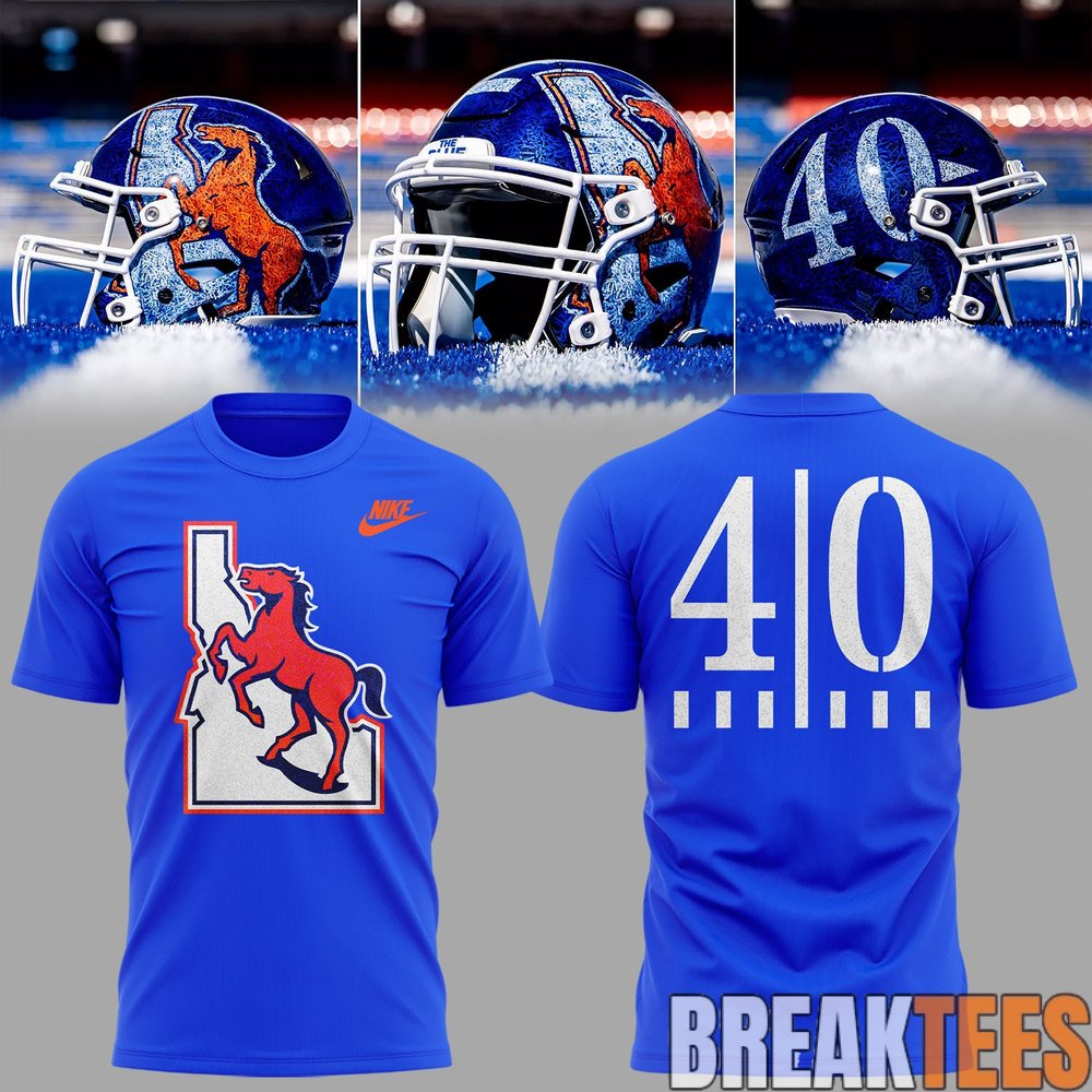 Boise State Broncos Celebrating 40 Years of The Blue T-Shirt Boise State Broncos Celebrating 40 Years of The Blue T-Shirt