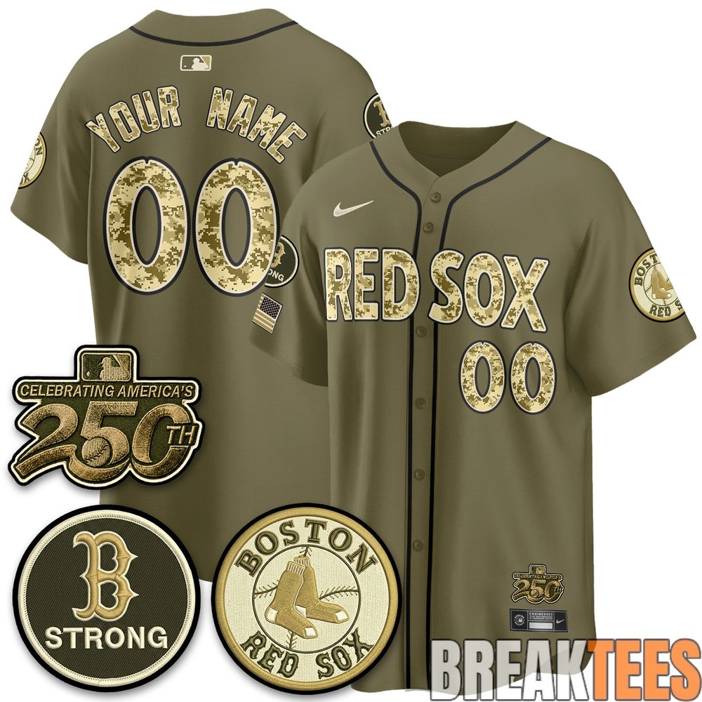 Boston Red Sox 2026 Armed Forces Day ‘Boston Strong’ Custom Baseball Jersey Boston Red Sox 2026 Armed Forces Day ‘Boston Strong’ Custom Baseball Jersey