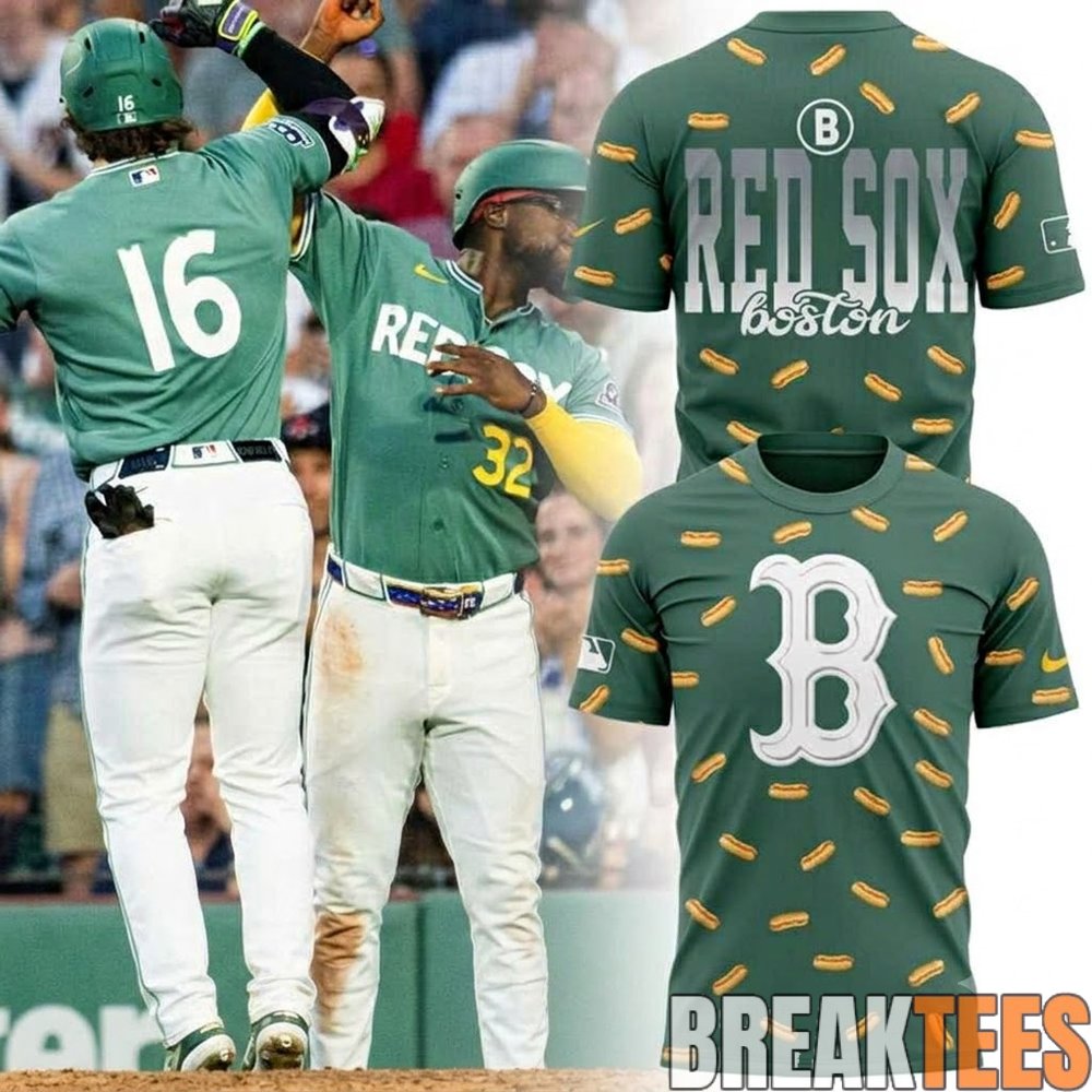 Boston Red Sox Fenway Green Monster Hot Dog T-Shirt Boston Red Sox Fenway Green Monster Hot Dog T-Shirt