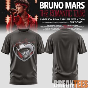 Bruno Mars The Romantic Tour AUS & NZ Limited T-Shirt 2D