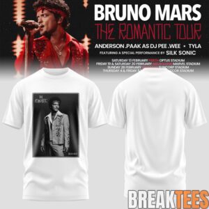 Bruno Mars The Romantic Tour AUS & NZ Limited T-Shirt 2D 1