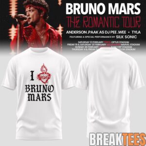 Bruno Mars The Romantic Tour AUS & NZ Limited T-Shirt 2D 2