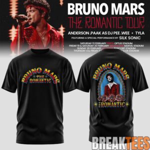 Bruno Mars The Romantic Tour AUS & NZ Limited T-Shirt 2