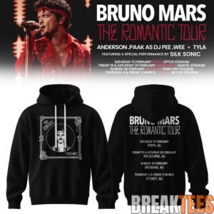 Bruno Mars The Romantic Tour AUS & NZ Tour Limited Hoodie 1