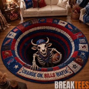 Buffalo Bills 2026 Halloween Quilted Round Rug – Limited Edition