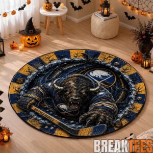 Buffalo Sabres Special Halloween Round Quilted Rug