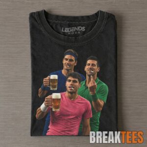 Carlos Alcaraz & Roger Federer & Novak Djokovic 2026 Vintage T-Shirt