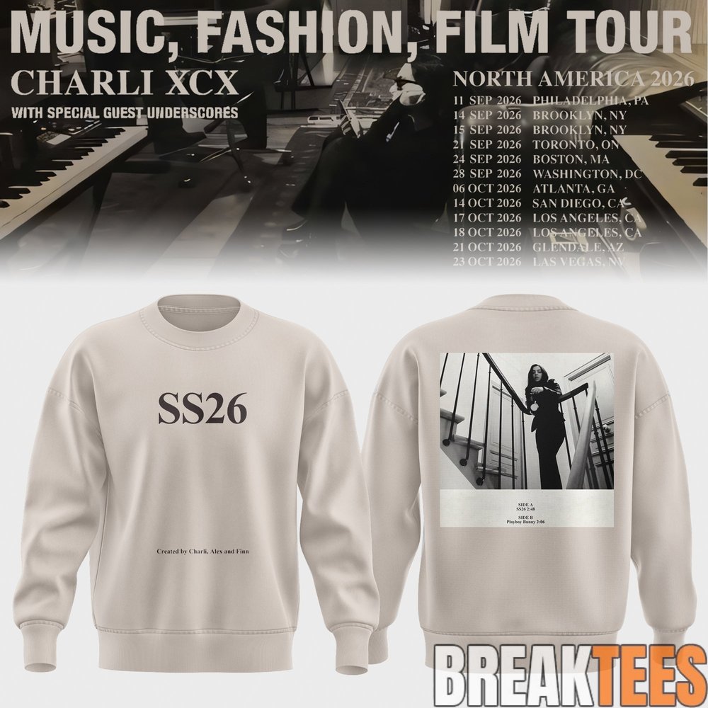 Charli XCX Music, Fashion, Film Tour 2026 Sweatshirt Charli XCX Music, Fashion, Film Tour 2026 Sweatshirt