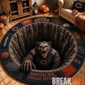 Chicago Bears 2026 Halloween Quilted Round Rug – Limited Edition