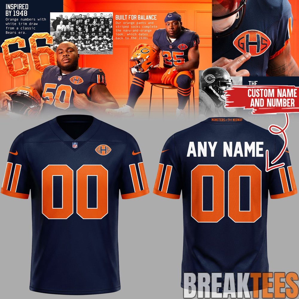 Chicago Bears Monsters of the Midway Custom Football Jersey Chicago Bears Monsters of the Midway Custom Football Jersey