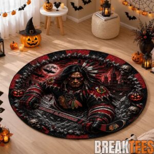 Chicago Blackhawks Special Halloween Round Quilted Rug