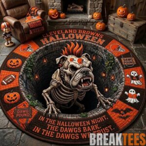 Cleveland Browns 2026 Halloween Quilted Round Rug – Limited Edition