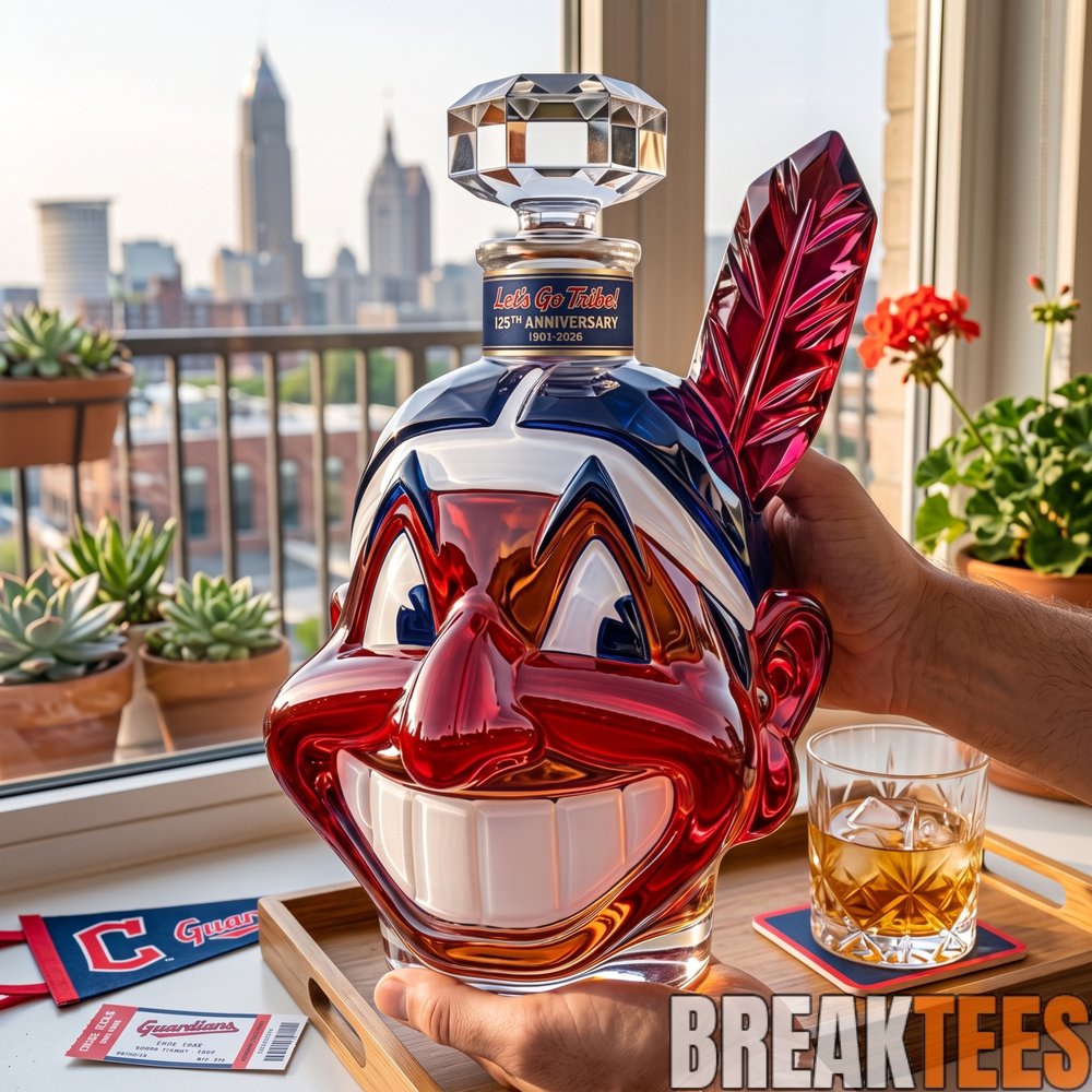 Cleveland Indians Let’s Go Tribe! 125th Anniversary Chief Wahoo Whiskey Bottle Cleveland Indians Let’s Go Tribe! 125th Anniversary Chief Wahoo Whiskey Bottle