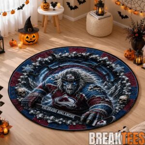 Colorado Avalanche Special Halloween Round Quilted Rug