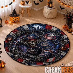 Columbus Blue Jackets Special Halloween Round Quilted Rug