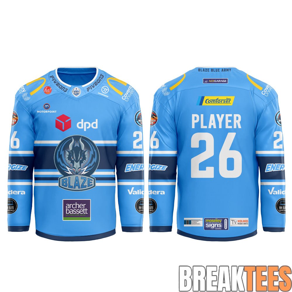 Coventry Blaze 2026/27 Blue Hockey Jersey Custom Coventry Blaze 2026/27 Blue Hockey Jersey Custom