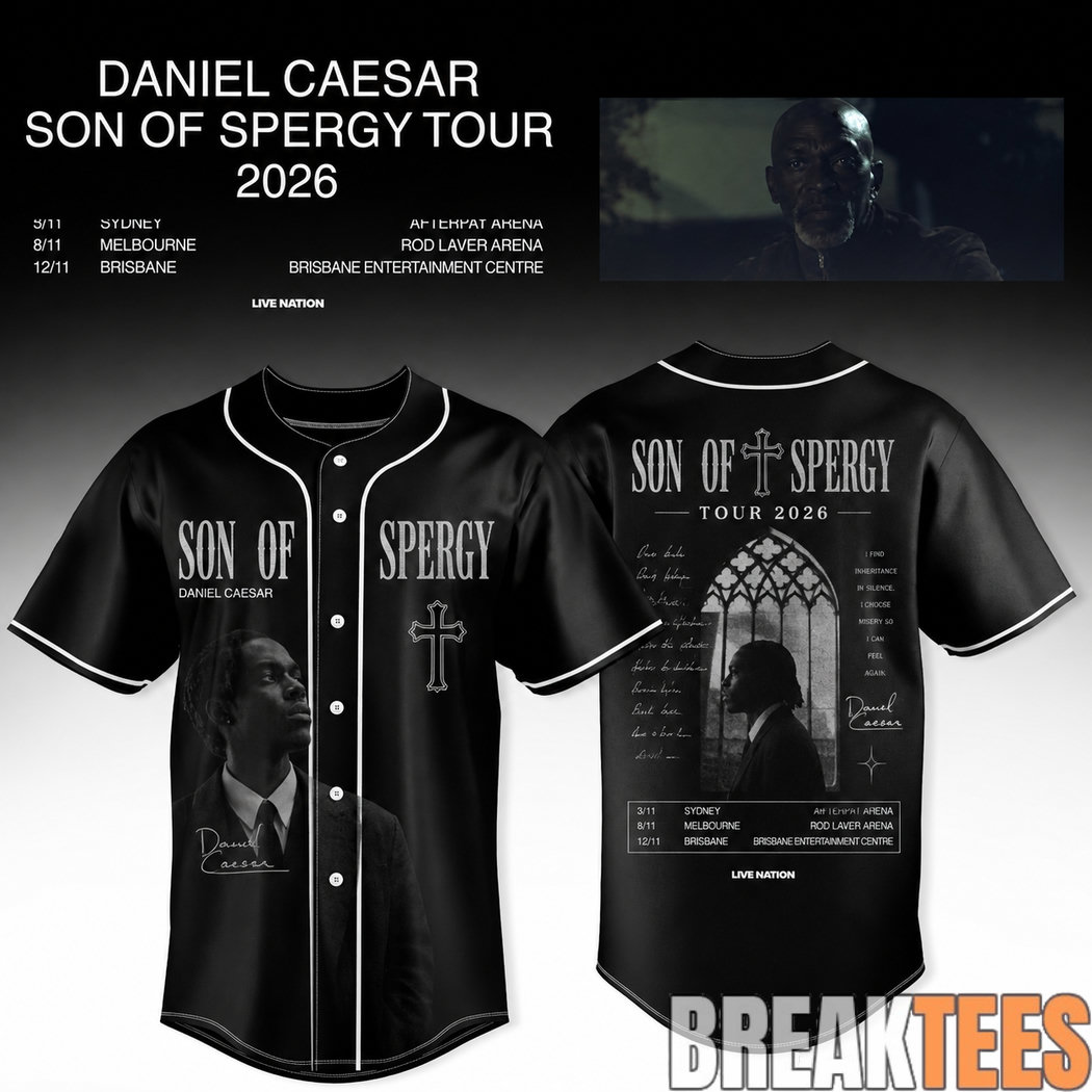 Daniel Caesar’s Son of Spergy Tour 2026 Special Baseball Jersey Daniel Caesar’s Son of Spergy Tour 2026 Special Baseball Jersey