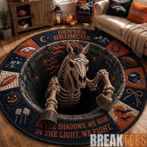 Denver Broncos 2026 Halloween Quilted Round Rug – Limited Edition