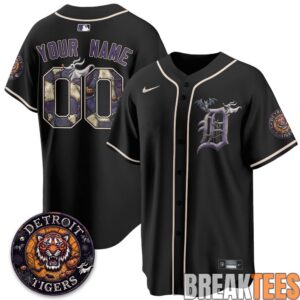 Detroit Tigers Halloween Nightmare Edition Custom Baseball Jersey 1 Detroit Tigers Halloween Nightmare Edition Custom Baseball Jersey 1
