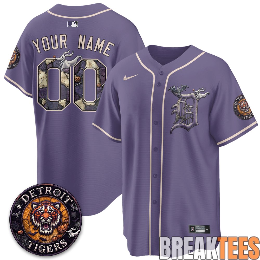 Detroit Tigers Halloween Nightmare Edition Custom Baseball Jersey Detroit Tigers Halloween Nightmare Edition Custom Baseball Jersey