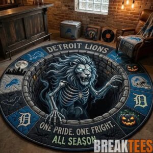 Detroit Lions 2026 Halloween Quilted Round Rug – Limited Edition