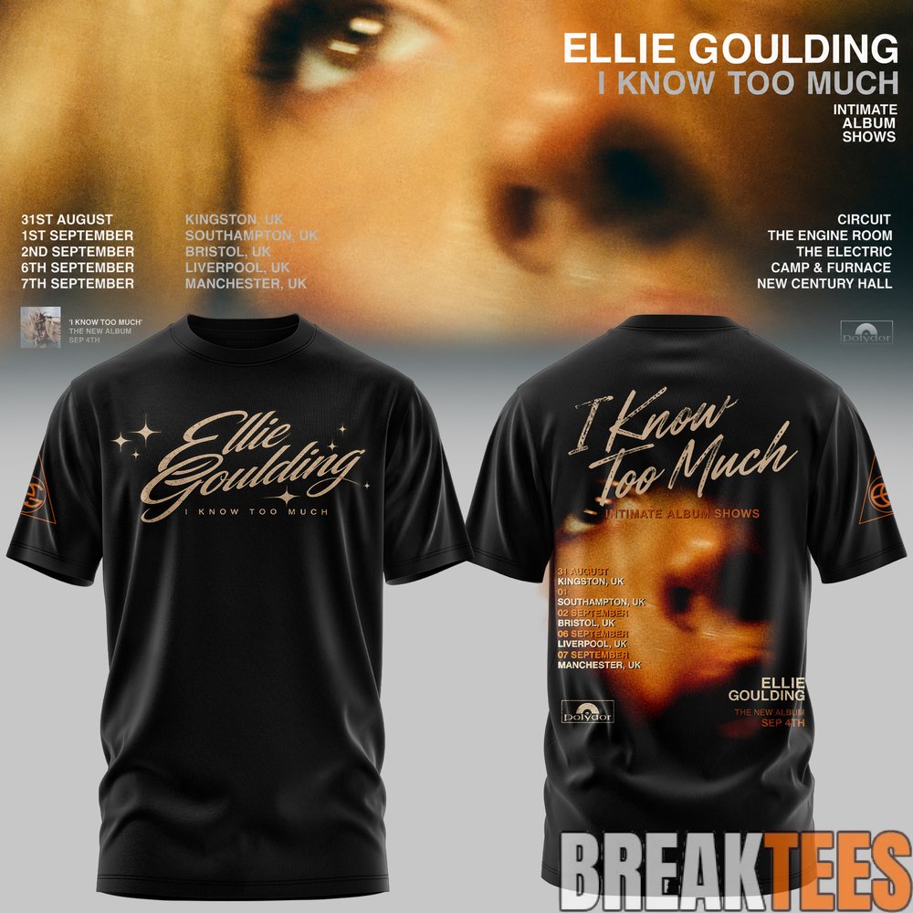 Ellie Goulding I Know Too Much Tour 3D All-Over Print T-Shirt Ellie Goulding I Know Too Much Tour 3D All-Over Print T-Shirt
