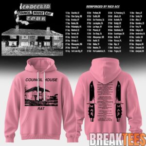 EsDeeKid Graphic Council House Rat Tour Comfort Pink Hoodie