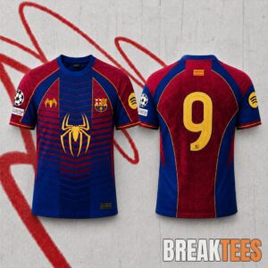 FC Barcelona Spider-Man Crew Neck Football Jersey