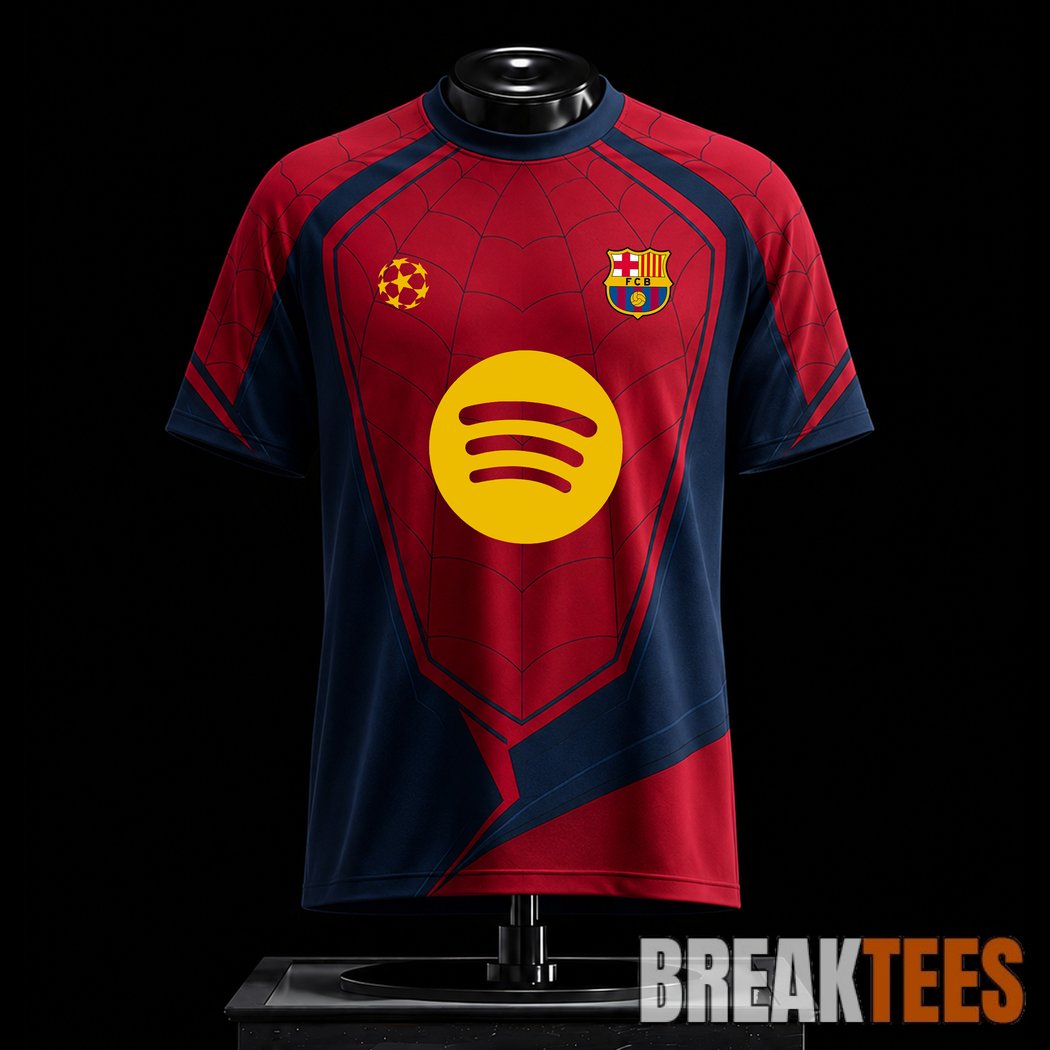 FC Barcelona Spider-Man Crew Neck Football Jersey FC Barcelona Spider-Man Crew Neck Football Jersey